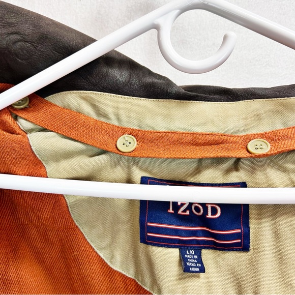 IZOD Vintage Chore Coat Barn Jacket Mens Size Large Western Field Canvas Utility - Picture 11 of 16